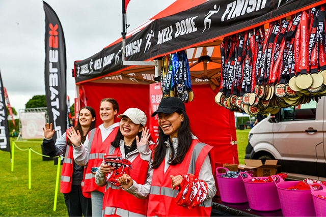 Free goodies for volunteering at an Inflatable 5k