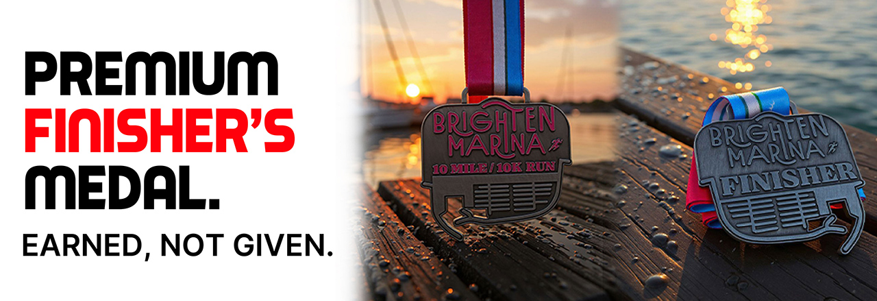 BrighTEN (Brighton) Marina Run Finisher's Medal - Premium quality