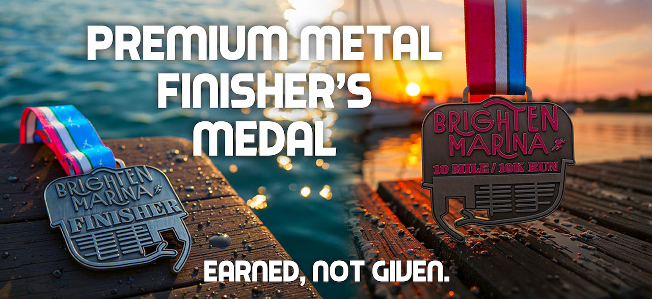 BrighTEN (Brighton) Marina Run Finisher's Medal - Premium quality