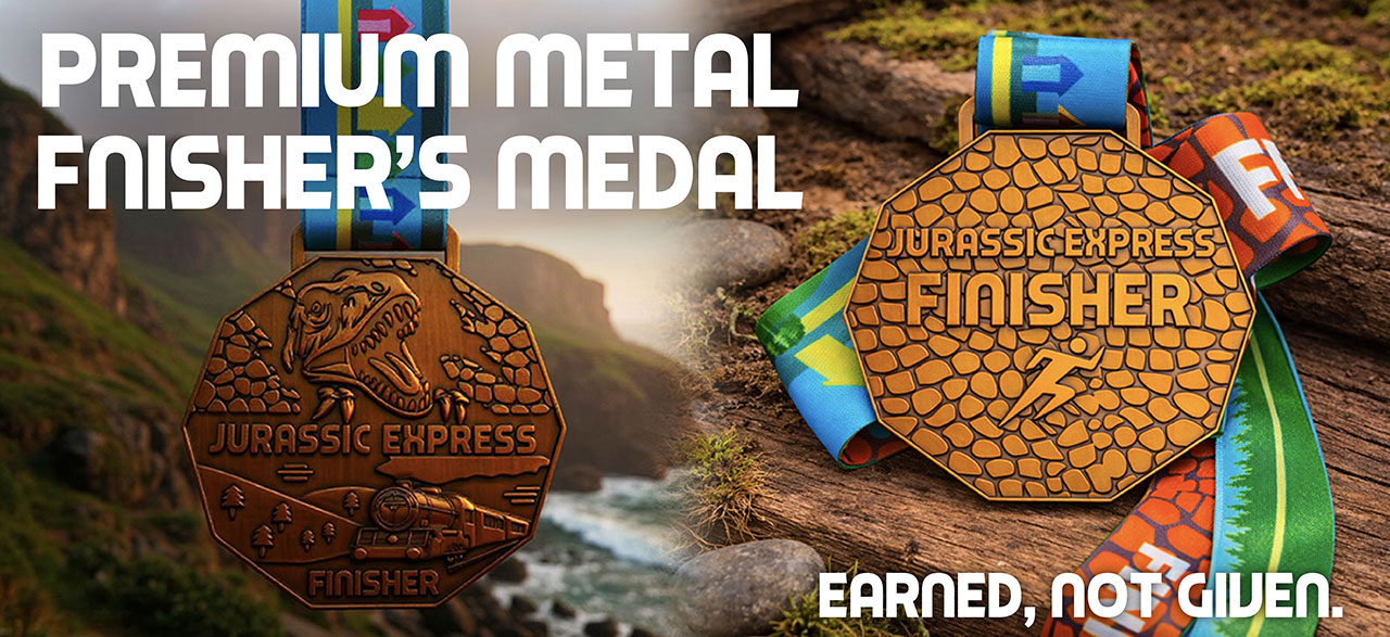Jurassic Express Trail Run (Swanage) Finisher's Medal - Premium quality