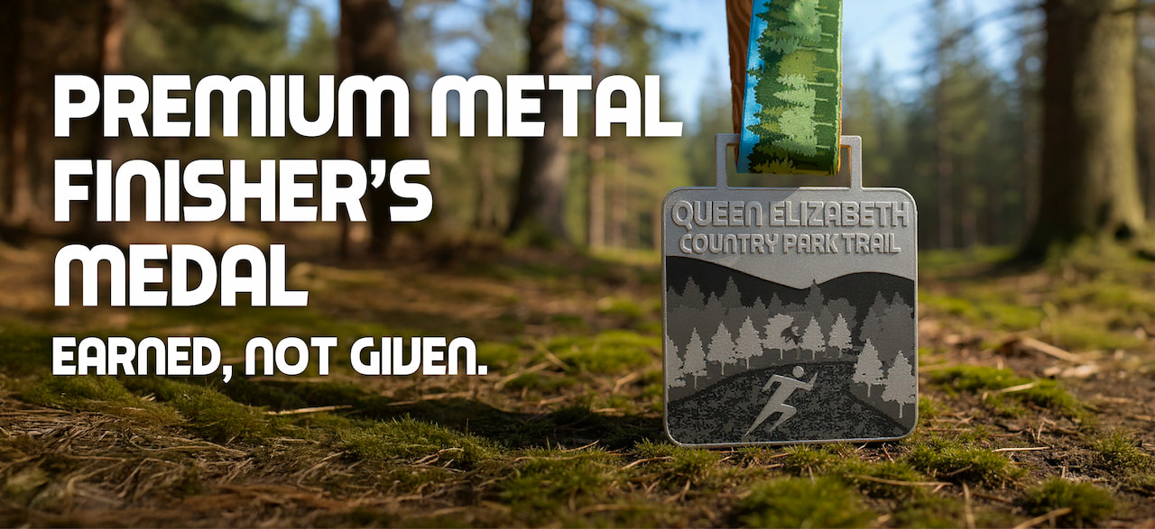 Queen Elizabeth Country Park Trail Run (QECP) Finisher's Medal - Premium quality